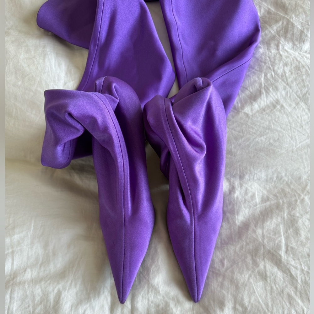 Balenciaga Purple Over-the-Knee Boots - Picture 5 of 5